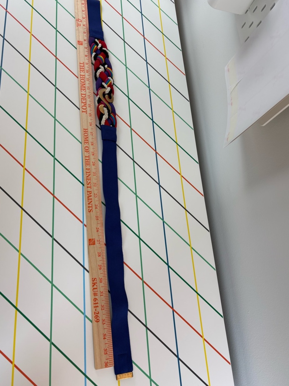 Vintage Women’s Blue Braided Belt with Multicolor Accents - Picture 6 of 6